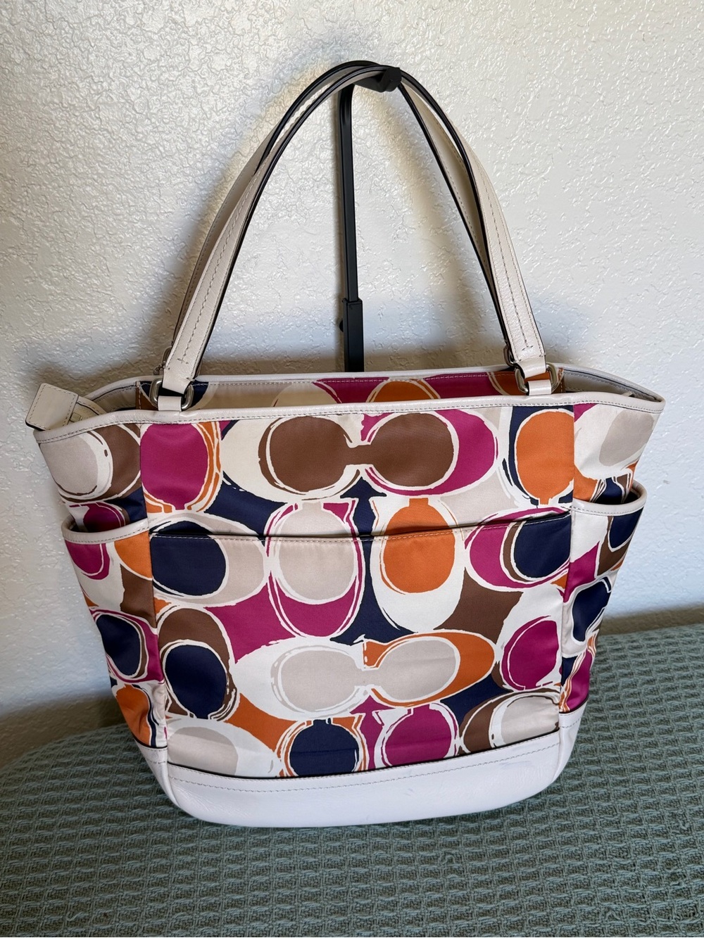 Coach Park Hand Drawn Scarf Print North South Tote View 2